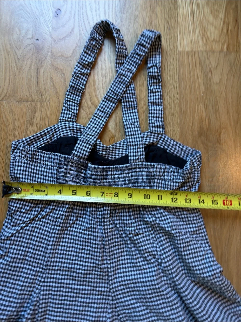 Maeve by Anthropologie Gingham Black and White Sundress with Crossback Straps - Picture 11 of 12